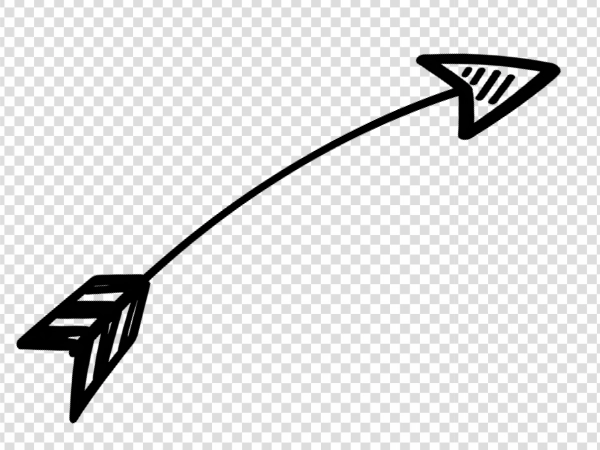 Hand-Drawn Black Doodle Arrow PNG Transparent Download