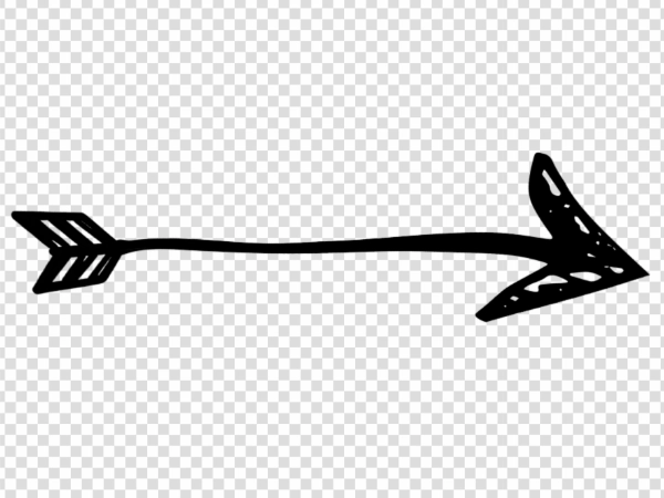 Hand Drawn Ink Arrow Illustration PNG Transparent Download