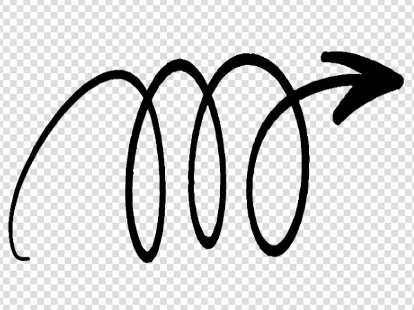Hand Drawn Spiral Arrow PNG Transparent Background Download