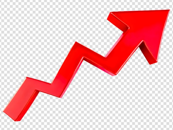 Red Zigzag Upward Arrow PNG Transparent Background Download