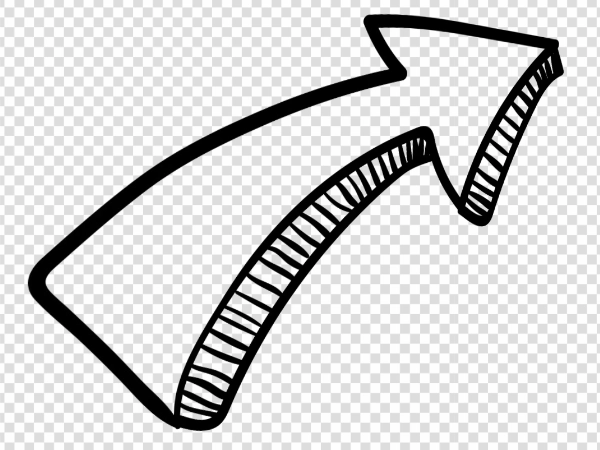 Right Pointing Doodle Arrow PNG Transparent Download