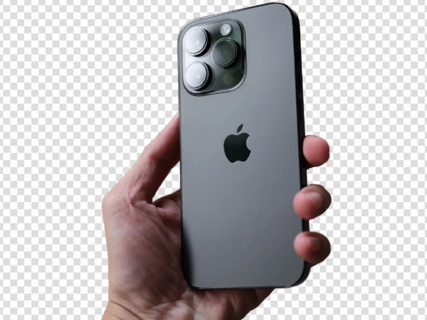 iPhone 15 in Hand Back View PNG – Free Transparent Image Download