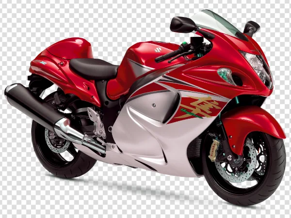 Red Suzuki Hayabusa PNG – Transparent Sport Bike Image